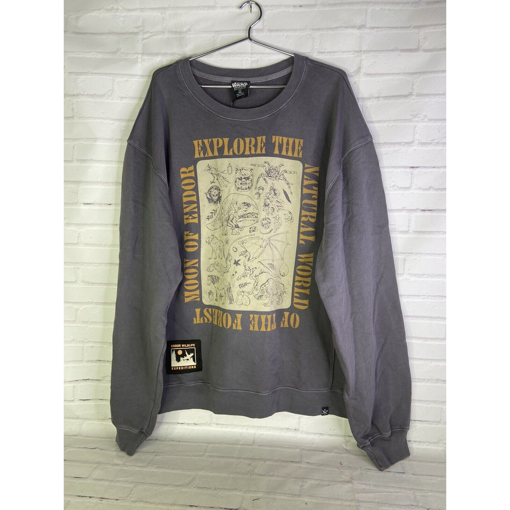 NEW Star Wars Endor Wildlife Expeditions Pullover Crew Sweatshirt Mens Size 2XL